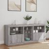vidaXL Sideboard with LED Lights Grey Sonoma 162x37x67 cm