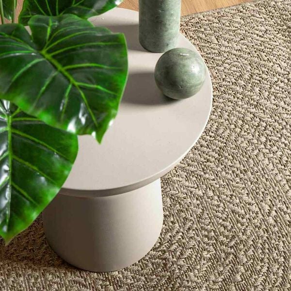 vidaXL Rug ZIZUR Beige 240x240 cm Jute Look Indoor and Outdoor