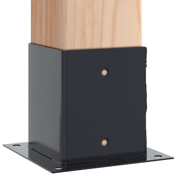 vidaXL Post Bases Square 4 pcs Anthracite 121x121 mm Powder-coated Steel