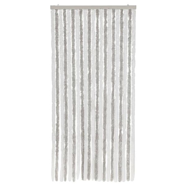 vidaXL Fly Curtain Light Grey and White 90x200 cm Chenille