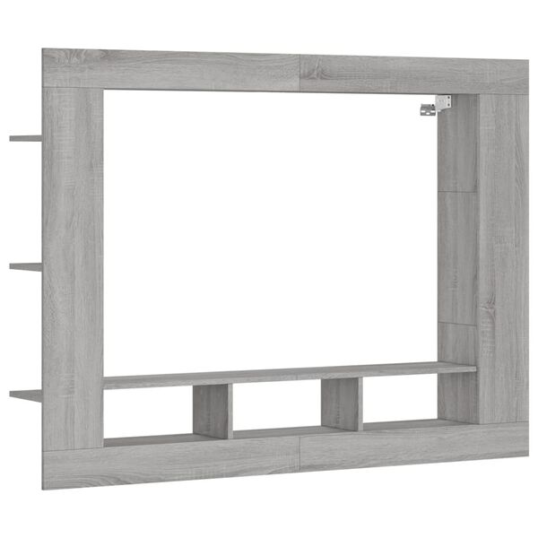 vidaXL TV Cabinet Grey Sonoma 152x22x113 cm Engineered Wood
