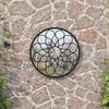 vidaXL Garden Mirror Black 60x3 cm Iron Round for Outdoor Use