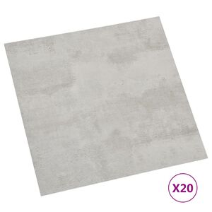 vidaXL Self-adhesive Flooring Planks 20 pcs PVC 1.86 m² Light Grey