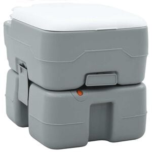 vidaXL Camping Toilet Manual Grey and White 41.5 x 36.5 x 37.5 cm