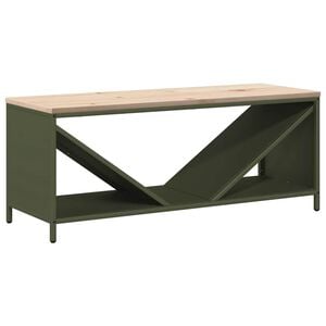 vidaXL Firewood Rack with Wooden Top Olive Green 100.5x35.5x40 cm