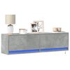 vidaXL TV Wall Cabinet with LED Lights Concrete Grey 140x31x38 cm
