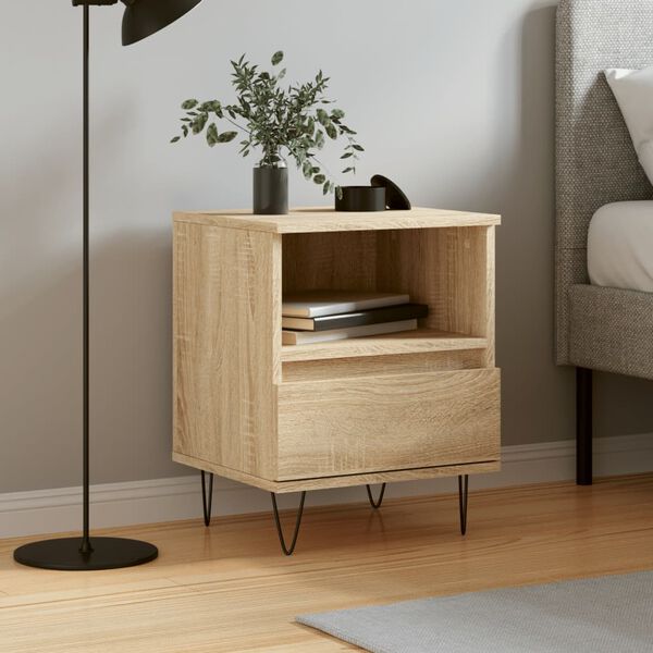 vidaXL Bedside Cabinet Sonoma Oak 40x35x50 cm Engineered Wood