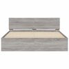 vidaXL Bed Frame with Headboard and LED Grey Sonoma 150x200 cm King Size