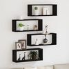 vidaXL Wall Shelves 4 pcs Black oak 60 x 15 x 23 cm Engineered wood