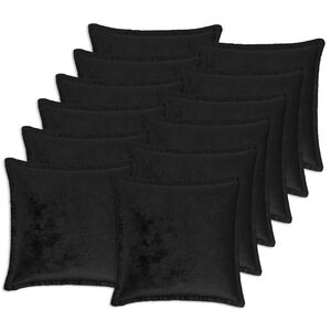 vidaXL Throw Pillow 12 pcs HOUTEN Black 50 x 50 cm Flannel