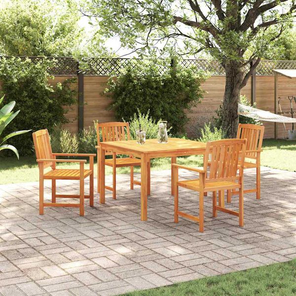 vidaXL Garden Dining Set 5 pcs Brown Solid acacia wood