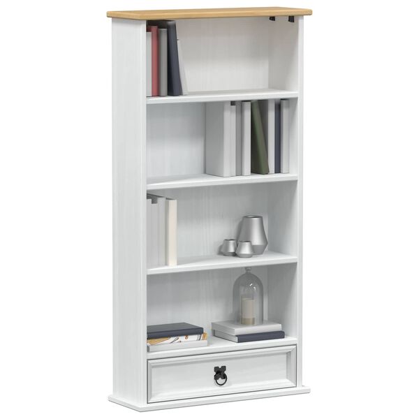 vidaXL CD cabinet White 52 x 17.5 x 103 cm Solid Pine Wood