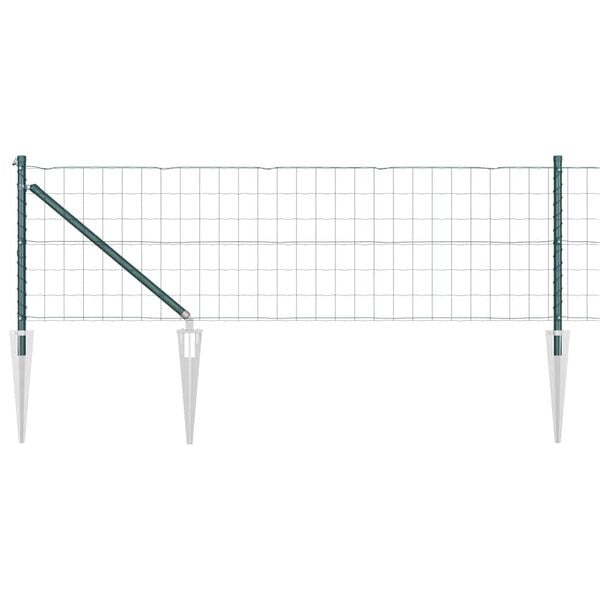 vidaXL Fence with Post Green 0.4 x 50 m Steel and PVC