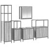 vidaXL Bathroom Furniture Set with Shelf 5 pcs Grey Sonoma and Black