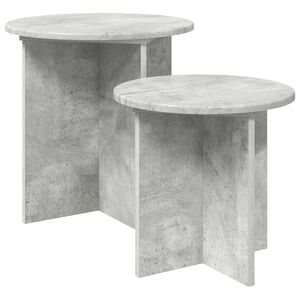 vidaXL Side Table Set with Storage 2 pcs Concrete Grey Engineered Wood
