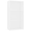 vidaXL 3-Tier Book Cabinet White 60x30x114 cm Engineered Wood