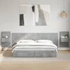 vidaXL Bed Headboard with Cabinets Concrete Grey 240 cm Engineered Wood