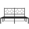 vidaXL Metal Bed Frame without Mattress with Headboard Black 140x190cm