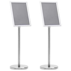 vidaXL Poster Stands 2 pcs Silver 32.5x 24 x 78 cm Aluminium alloy