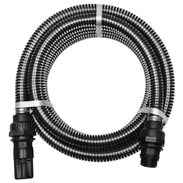 vidaXL Suction Hose with Connectors 10 m 22 mm Black