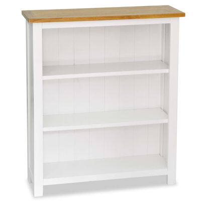Vidaxl 3 Tier Bookcase 72x22 5x82 Cm, Small Solid Wood White Bookcase