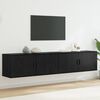 vidaXL Wall-mounted TV Cabinet Set 2 pcs Black Oak 100 x 34.5 x 40 cm