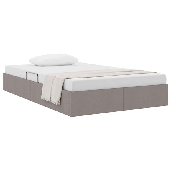 vidaXL Storage Bed with Mattress Taupe 120 x 200 cm Fabric