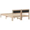 vidaXL Bed frame Brown and light grey 140 x 200 cm Solid pine wood