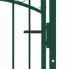 vidaXL Fence Gate with Arched Top Steel 102x136 cm Green