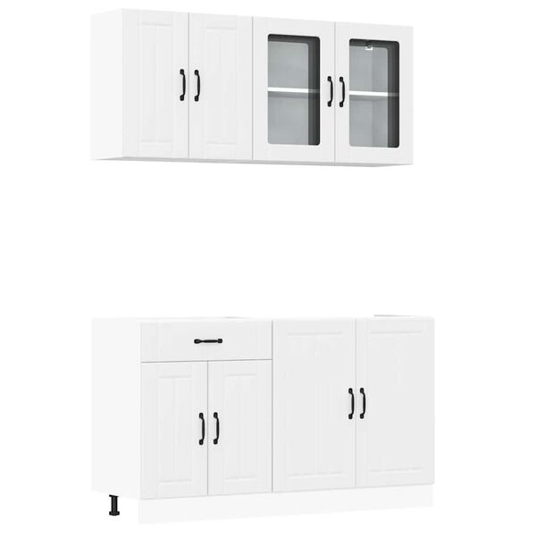 vidaXL 4 Piece Kitchen Cabinet Set Lucca White Engineered Wood