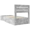 vidaXL Bed Frame Concrete Grey and Silver 70 x 190 cm Engineered Wood