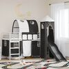 vidaXL Kids'Loft Bed Frame with Curtains, Arch, Slide, Tower