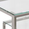 vidaXL Console Table Silver Stainless Steel and Tempered Glass