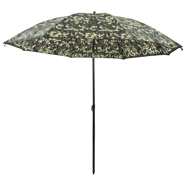 vidaXL Fishing Umbrella Camouflage 220 x 193 cm Oxford Polyester