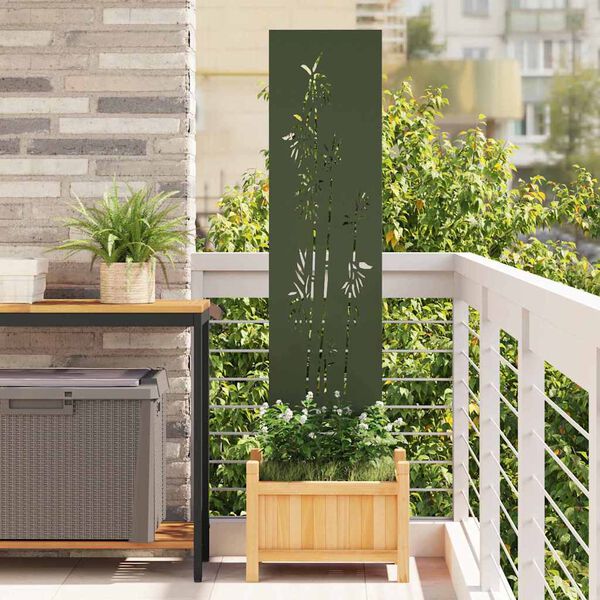 vidaXL Garden Privacy Screen Olive green 32 x 140 cm Cold-rolled steel