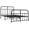 vidaXL Metal Bed Frame without Mattress with Footboard Black 120x200cm