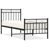 vidaXL Metal Bed Frame without Mattress with Footboard Black 75x190cm