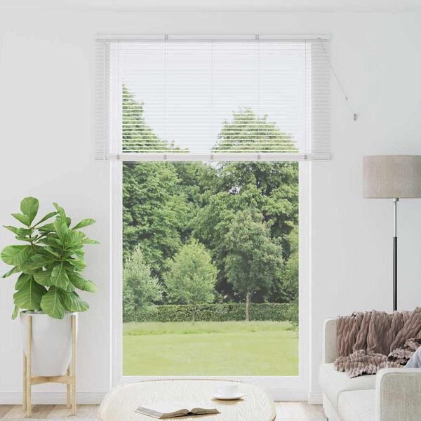 vidaXL Venetian Blinds Height Adjustable White 220x150cm Aluminium