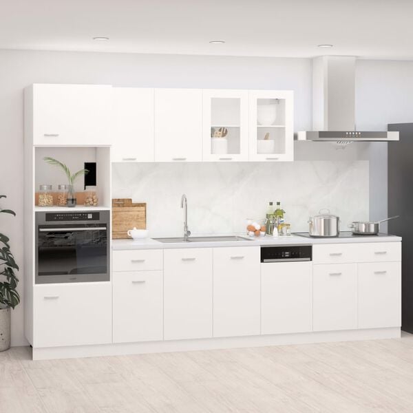 vidaXL 7 Piece Kitchen Cabinet Set Lyon White Engineered Wood