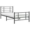 vidaXL Metal Bed Frame without Mattress with Footboard Black 107x203cm