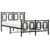 vidaXL Metal Bed Frame without Mattress with Footboard Black 120x190cm