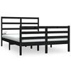 vidaXL Bed Frame without Mattress Black Solid Wood Pine 140x190 cm