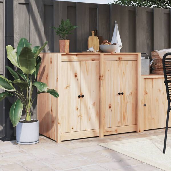 vidaXL Outdoor Kitchen Cabinet MEPPEL Solid Wood Pine