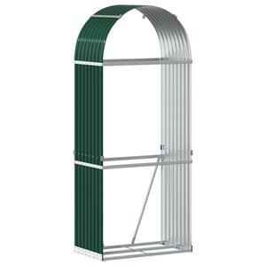 vidaXL Log Holder Green 80x45x190 cm Galvanised Steel