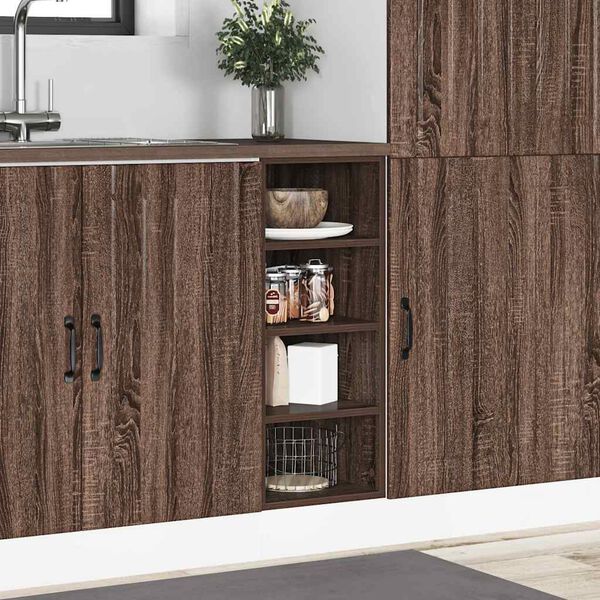 vidaXL Bottom Cabinet Riga Brown Oak 30x44.5x81.5 cm Engineered Wood