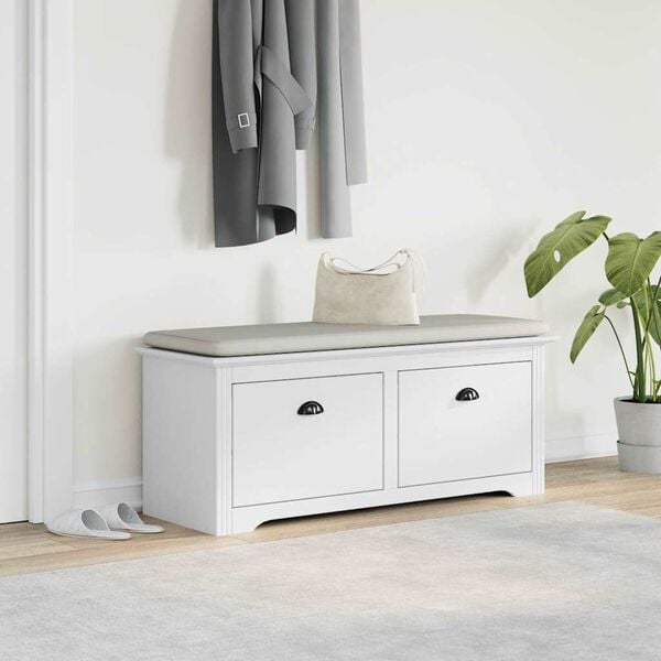 vidaXL Hallway Bench BODO White 114x40x45 cm
