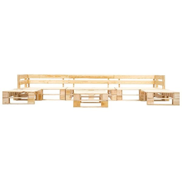 vidaXL 6 Piece Garden Pallet Lounge Set Natural Wood