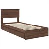 vidaXL Storage Bed with Drawer Brown Oak 90 x 200 cm Engineered Wood