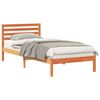 vidaXL Bed Frame with Headboard Wax Brown 90 x 210 cm Solid Pine Wood