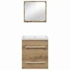 vidaXL Bathroom Furniture Set 2 pcs Black Oak Engineered Wood